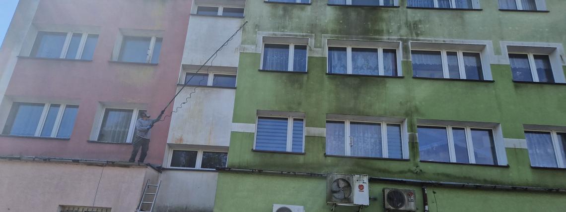 budynek mycie elewacji